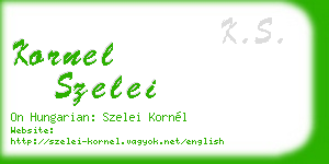 kornel szelei business card